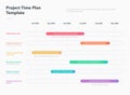 Modern business project time plan template with colorful project tasks in time intervals