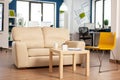 Modern business relax zone interior with confortable couch