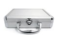 Modern business silver suitcase isolated