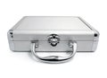 Modern business silver suitcase isolated Royalty Free Stock Photo