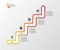 Modern business stair steps to success options. Infographic design