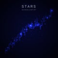 Modern business star growing chart vector on blue background. Royalty Free Stock Photo