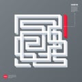 Modern business template with abstract 3d design element in a shape of a labyrinth on gray background Royalty Free Stock Photo
