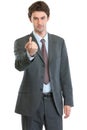 Modern businessman beckoning with finger