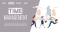 Daily Life Time Management Flat Vector Web Banner