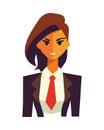 Modern businesswoman in flat illustration