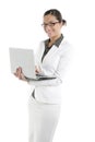 Modern businesswoman with white suit