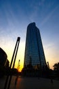 Modern Business Building At Sunset, Zagreb, Croatia Royalty Free Stock Photo