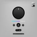 Modern button control on grey background