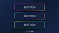 Modern button set with colorful gradient borders on a dark background. Royalty Free Stock Photo