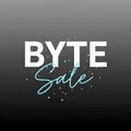 Byte Sale Text Graphic - Discount, Offer, Promotion, Marketing Concept, cyber monday, cyber monday shoping, black friday Royalty Free Stock Photo