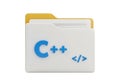Modern C++ programming folder icon with code symbol for developers Royalty Free Stock Photo