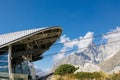 Modern Cable Car Ski Lift Station in the Italian Mountain Alps in Summer Day Royalty Free Stock Photo