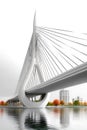 Modern Cable Stay Bridge Design 3D Render Royalty Free Stock Photo