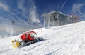 Modern cableway and groomer in ski resort Jasna, Slovakia