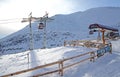 Modern cableway in ski resort Tatranska Lomnica, Slovakia Royalty Free Stock Photo