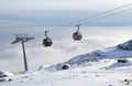 Modern cableway in ski resort Tatranska Lomnica, Slovakia Royalty Free Stock Photo