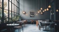 Modern Restaurant Interior with Stylish Lighting and Decor Royalty Free Stock Photo