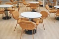 Modern cafe interior with minimalist design seating area Royalty Free Stock Photo