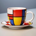 Modern Cafe Style Cup Inspired By Mondrian - 3d Model By Kate Griffin