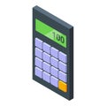 Modern calculator displaying number one hundred is showing accounting concept