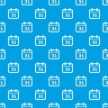 Modern calendar pattern vector seamless blue