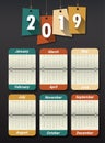 2019 Modern calendar template .Vector/illustration