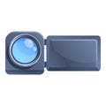 Modern camcorder icon, cartoon style