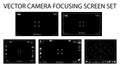Modern camera focusing screen with settings 5 in 1 pack - digital, mirorless, DSLR