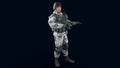 Camouflaged Male Soldier 3d render, 3d model