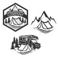 Modern camping logo. Vector illustration.