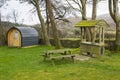 Modern camping pod on site and ready for use at the Meelmore Lodge amenities centre at the Hare`s Gap in the Mourne Mountains Cou Royalty Free Stock Photo