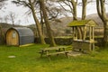 Modern camping pod on site and ready for use at the Meelmore Lodge amenities centre at the Hare`s Gap in the Mourne Mountains Cou Royalty Free Stock Photo