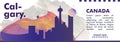 Canada Calgary skyline city gradient vector banner Royalty Free Stock Photo