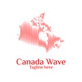 Modern canada map wave logo template designs vector illustration simple