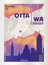 Canada Ottawa skyline city gradient vector poster