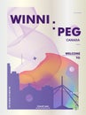 Canada Winnipeg skyline city gradient vector poster