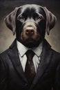 Modern Canine Couture: A Sleek and Sophisticated Labrador in a S