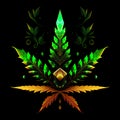 Modern cannabis design for Marijuana logo, cannabis shop, cbd production Royalty Free Stock Photo