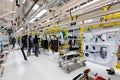 Modern car assembly plant. Auto industry. Interior of a high-tech factory, modern production