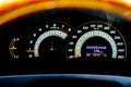 Modern car dashboard with analog and digital display