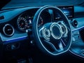 Modern car dashboard with digital display Royalty Free Stock Photo