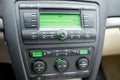 Modern car dashboard, radio system and climate control panel Royalty Free Stock Photo