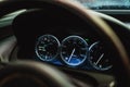Modern car dashboard with speedometer, rpm meter Royalty Free Stock Photo