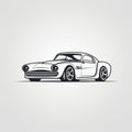 Classic Car Silhouette: Retro Sportscar Vector Illustration Royalty Free Stock Photo