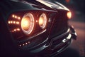 Modern car headlight close up scene Royalty Free Stock Photo