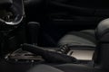 Modern car inside background. Panel with control buttons and Automatic transmission. Royalty Free Stock Photo