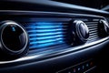 Modern car interior air conditioner neon light. Generate Ai Royalty Free Stock Photo