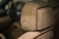 Modern car interior detail.  Leather trim. Royalty Free Stock Photo