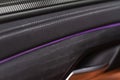 Modern car interior details. Car wooden panel